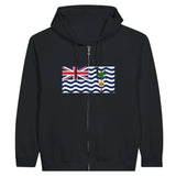 Sweat à capuche à fermeture éclair Drapeau du Territoire britannique de l'océan Indien - Pixelforma 