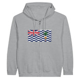 Sweat à capuche à fermeture éclair Drapeau du Territoire britannique de l'océan Indien - Pixelforma 