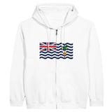 Sweat à capuche à fermeture éclair Drapeau du Territoire britannique de l'océan Indien - Pixelforma 