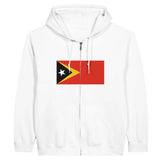 Sweat à capuche à fermeture éclair Drapeau du Timor oriental - Pixelforma 