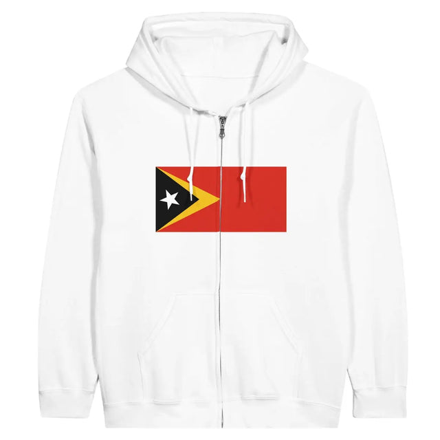 Sweat à capuche à fermeture éclair Drapeau du Timor oriental - Pixelforma 