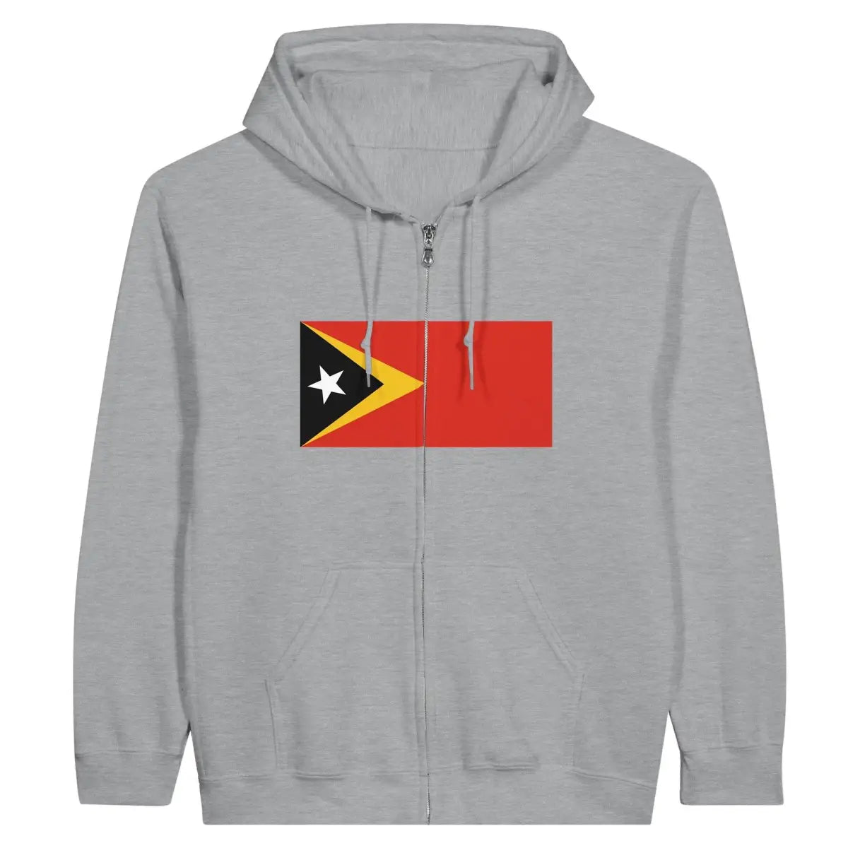 Sweat à capuche à fermeture éclair Drapeau du Timor oriental - Pixelforma 