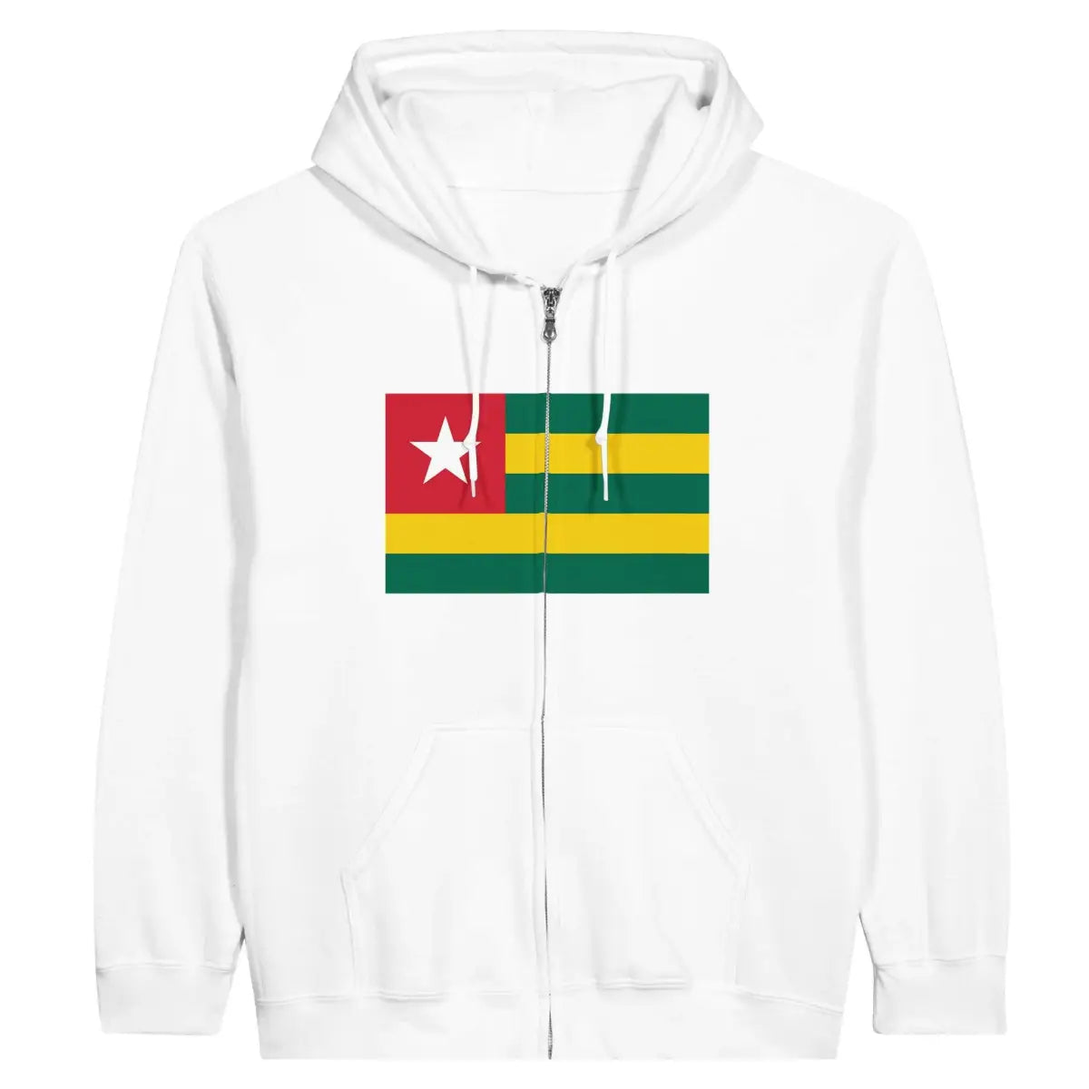 Sweat à capuche à fermeture éclair Drapeau du Togo - Pixelforma 