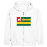 Sweat à capuche à fermeture éclair Drapeau du Togo - Pixelforma 