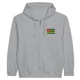 Sweat à capuche à fermeture éclair Drapeau du Togo en broderie - Pixelforma 