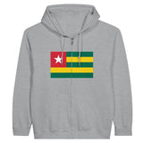 Sweat à capuche à fermeture éclair Drapeau du Togo - Pixelforma 