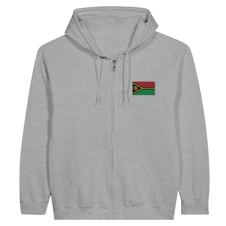 Sweat à capuche à fermeture éclair Drapeau du Vanuatu en broderie - Pixelforma 