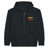 Sweat à capuche à fermeture éclair Drapeau du Venezuela en broderie - Pixelforma 