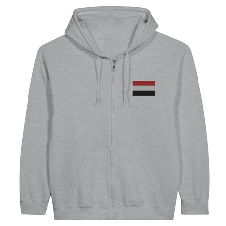 Sweat à capuche à fermeture éclair Drapeau du Yémen en broderie - Pixelforma 