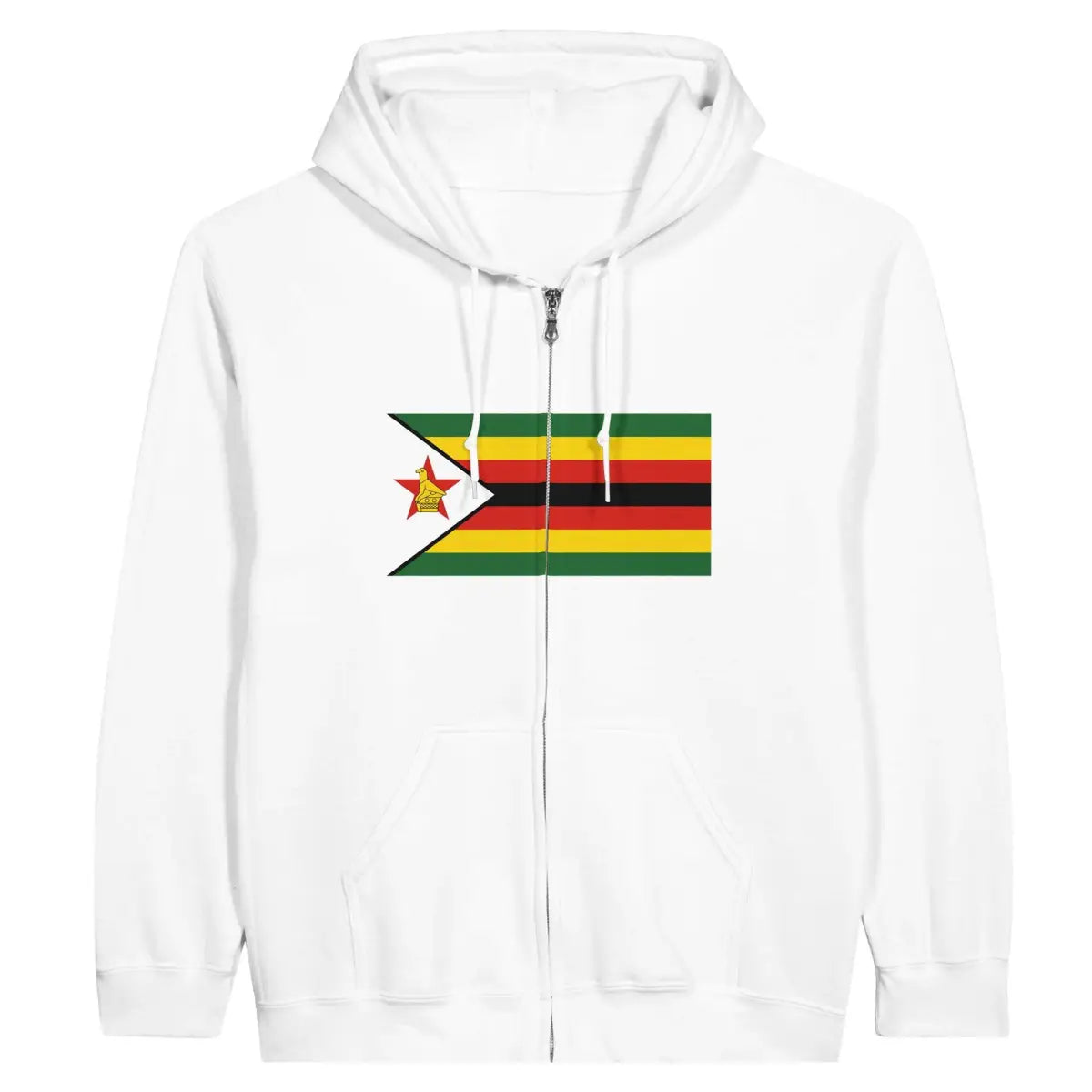 Sweat à capuche à fermeture éclair Drapeau du Zimbabwe - Pixelforma 