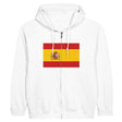 Sweat à capuche à fermeture éclair drapeau espagne coton