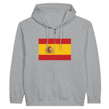 Sweat à capuche à fermeture éclair drapeau espagne coton