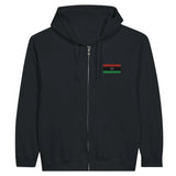 Sweat à capuche à fermeture éclair drapeau libye en broderie - pixelformaflag