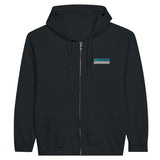 Sweat à capuche à fermeture éclair drapeau ouzbékistan en broderie - pixelformaflag