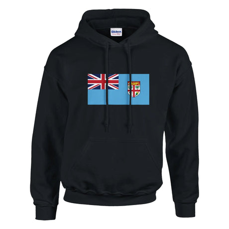 Sweat à capuche fidji coton mélangé broderie bleue