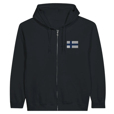 Sweat à capuche finlande coton mélangé broderie couleur