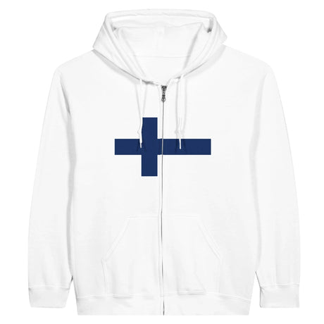 Sweat à capuche finlande fermeture éclair coton mélangé