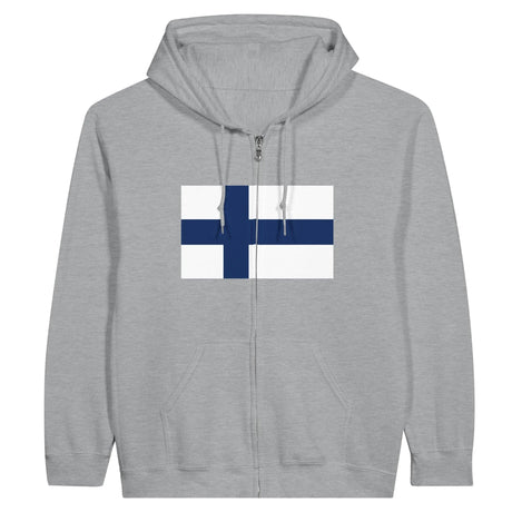 Sweat à capuche finlande fermeture éclair coton mélangé