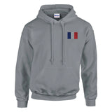 Sweat à capuche france brodé coton mélangé patriotique