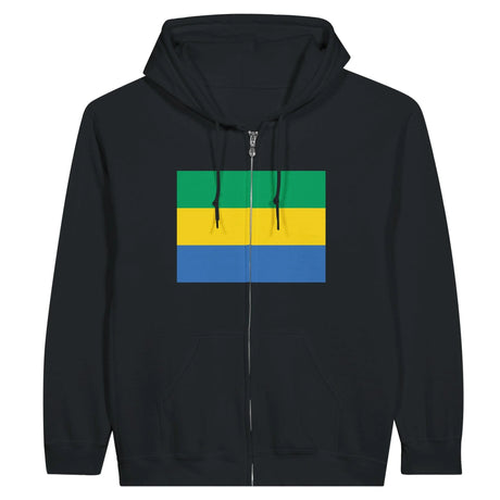 Sweat à capuche gabon coton mélangé fermeture éclair