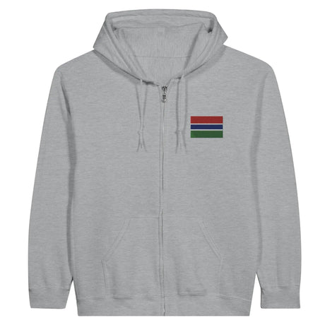 Sweat à capuche gambie broderie couleur coton mélangé
