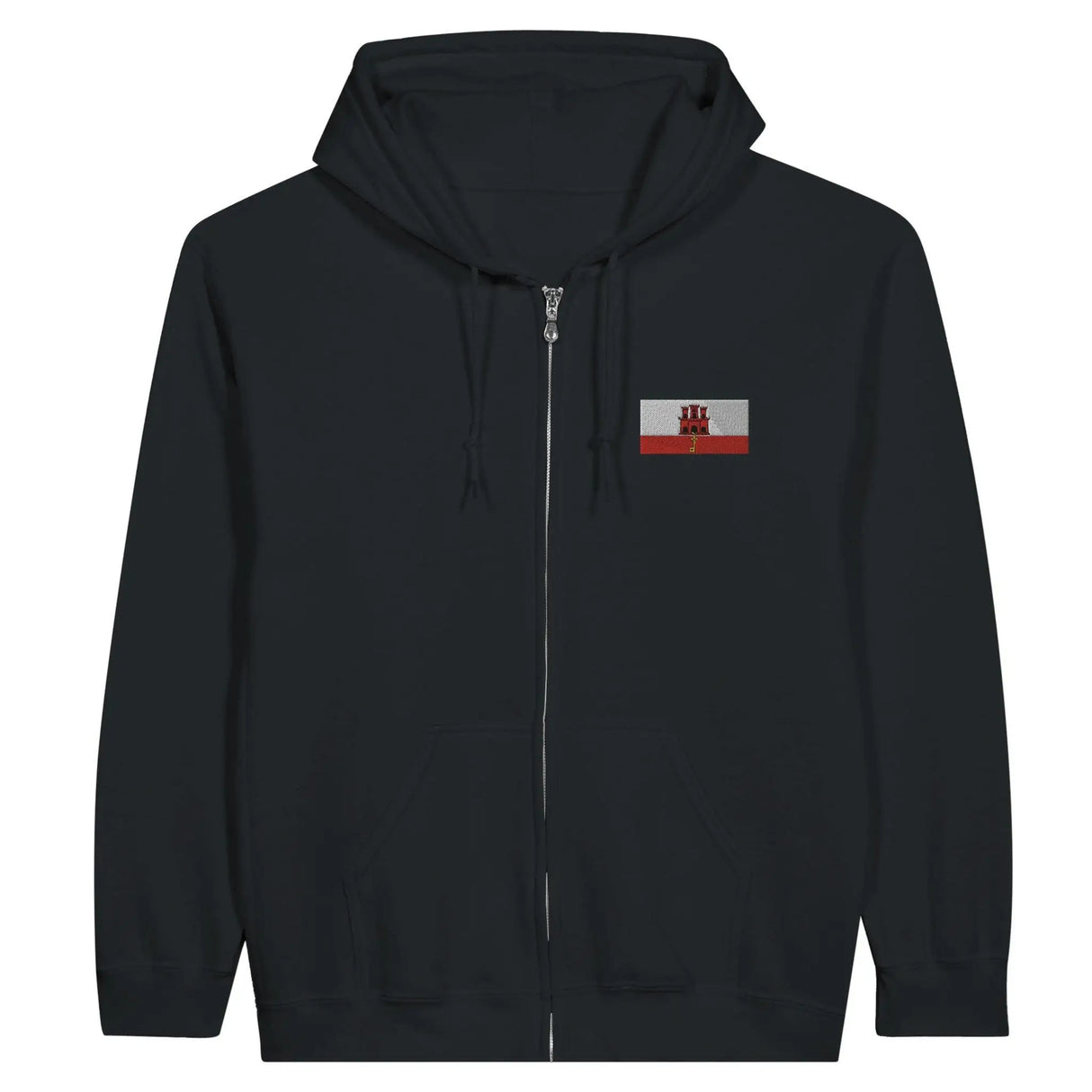 Sweat à capuche gibraltar coton mélangé broderie couleur