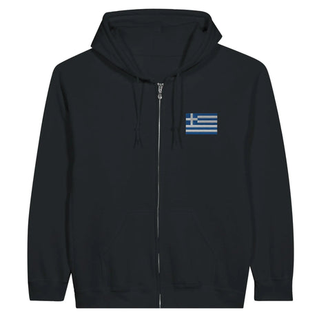 Sweat à capuche grèce broderie couleur coton mélangé