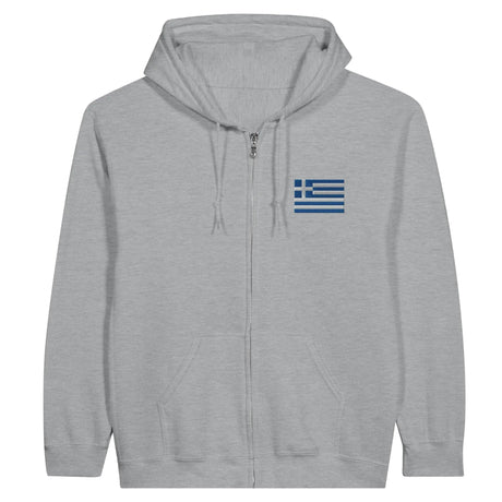 Sweat à capuche grèce broderie couleur coton mélangé