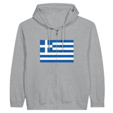 Sweat à capuche grèce coton mélangé fermeture éclair
