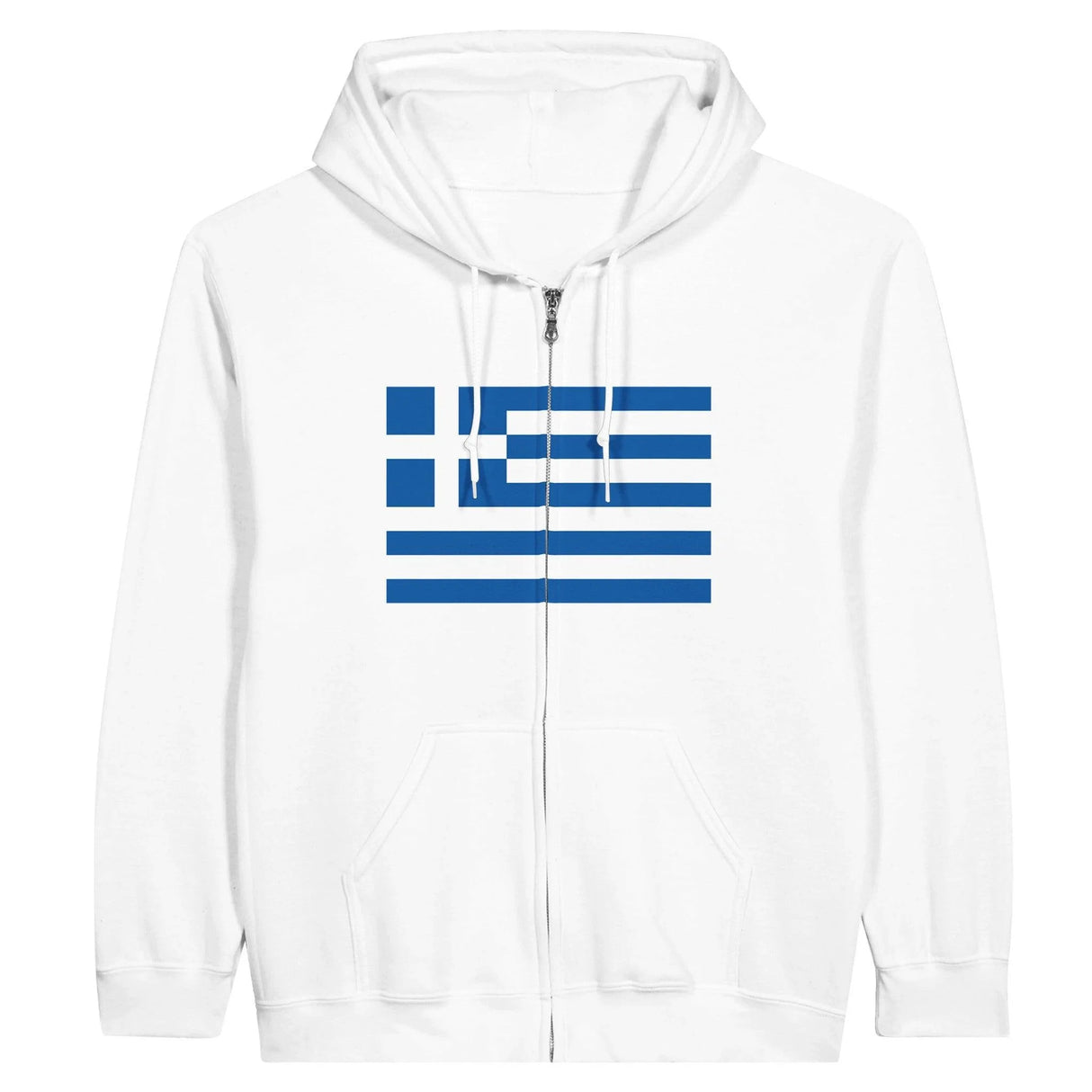 Sweat à capuche grèce coton mélangé fermeture éclair