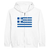Sweat à capuche grèce coton mélangé fermeture éclair