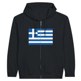 Sweat à capuche grèce coton mélangé fermeture éclair