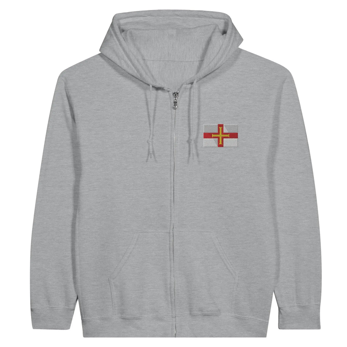 Sweat à capuche guernesey coton mélangé broderie couleur
