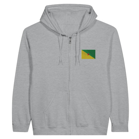 Sweat à capuche guyane broderie couleur coton mélangé