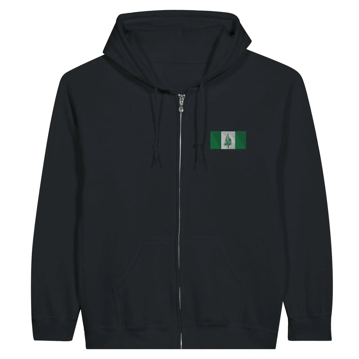 Sweat à capuche île norfolk coton mélangé broderie zip