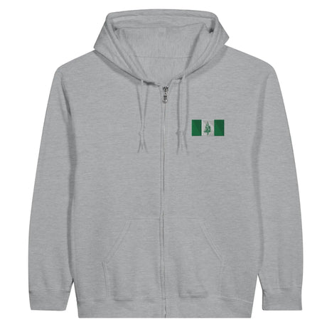 Sweat à capuche île norfolk coton mélangé broderie zip
