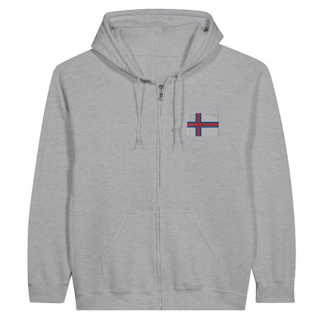 Sweat à capuche îles féroé coton broderie couleur