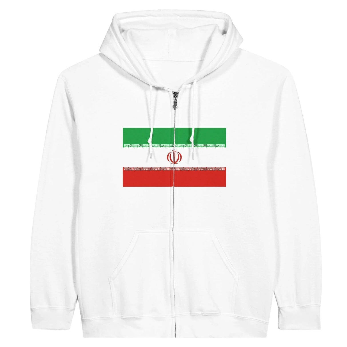 Sweat à capuche iran coton mélangé fermeture éclair broderie