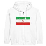 Sweat à capuche iran coton mélangé fermeture éclair broderie