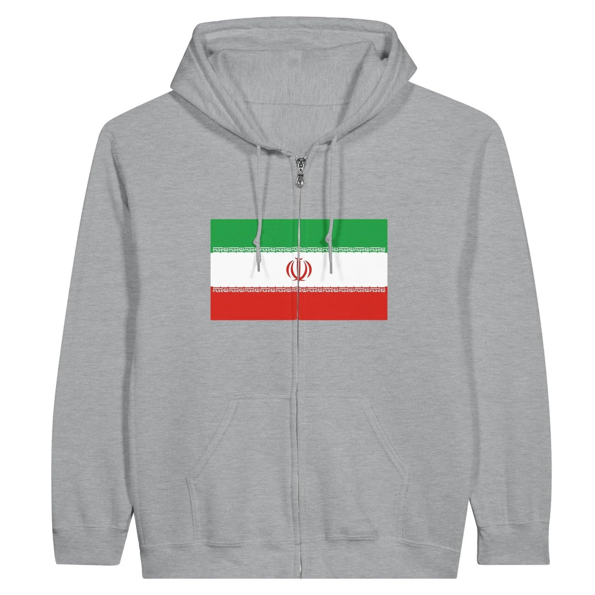 Sweat à capuche iran coton mélangé fermeture éclair broderie