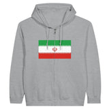Sweat à capuche iran coton mélangé fermeture éclair broderie