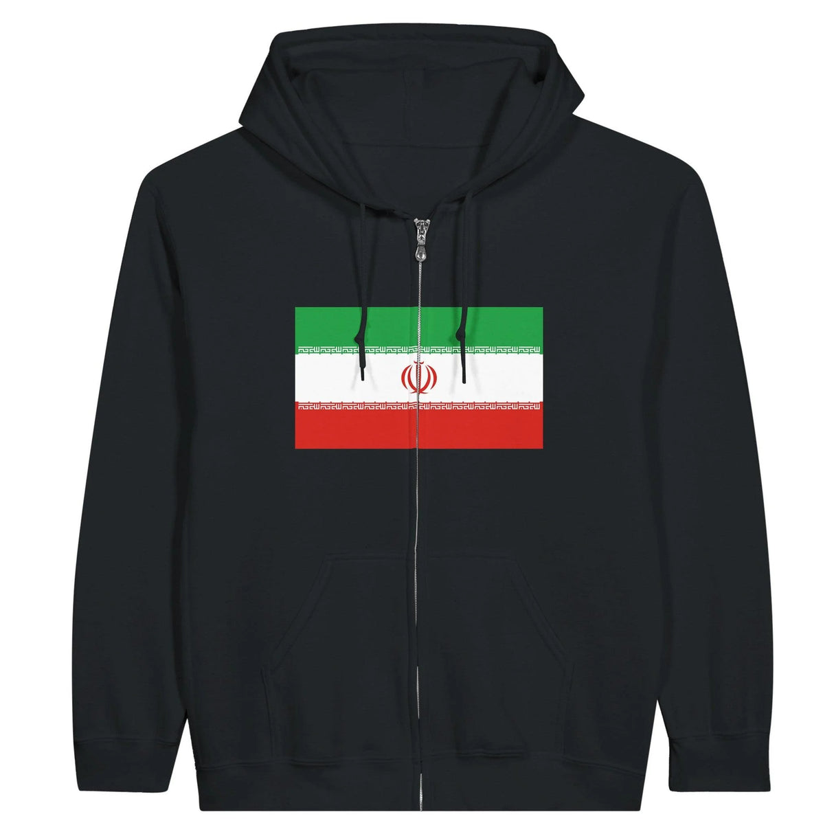 Sweat à capuche iran coton mélangé fermeture éclair broderie