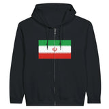 Sweat à capuche iran coton mélangé fermeture éclair broderie