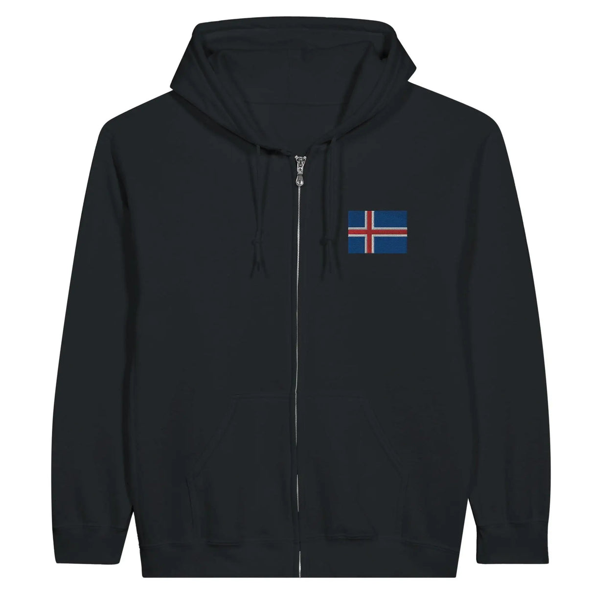Sweat à capuche islande broderie couleur coton mélangé