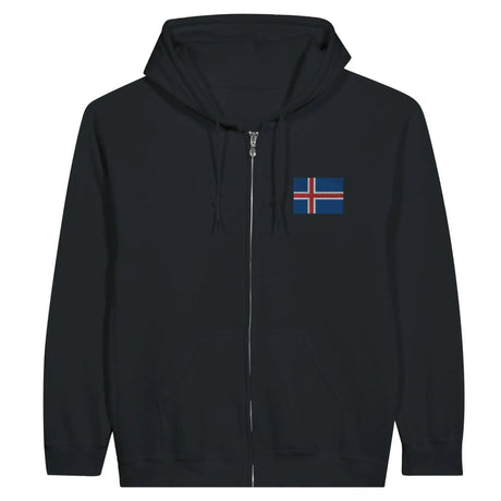 Sweat à capuche islande broderie couleur coton mélangé