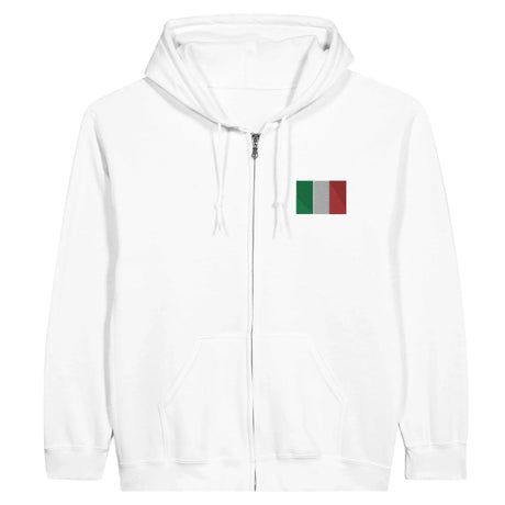Sweat à capuche italie broderie couleur coton mélangé