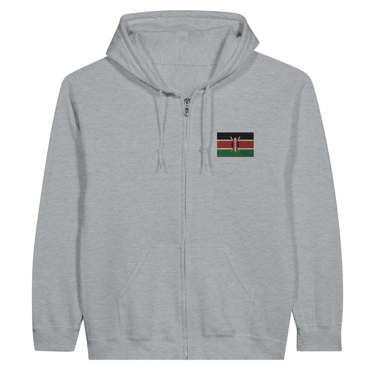 Sweat à capuche kenya broderie couleur coton mélangé