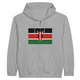 Sweat à capuche kenya coton mélangé fermeture éclair