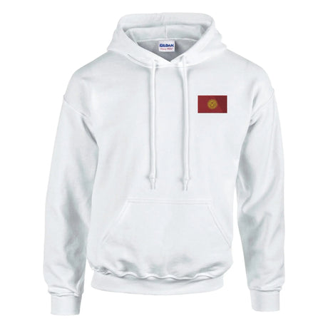 Sweat à capuche kirghizistan brodé coton mélangé