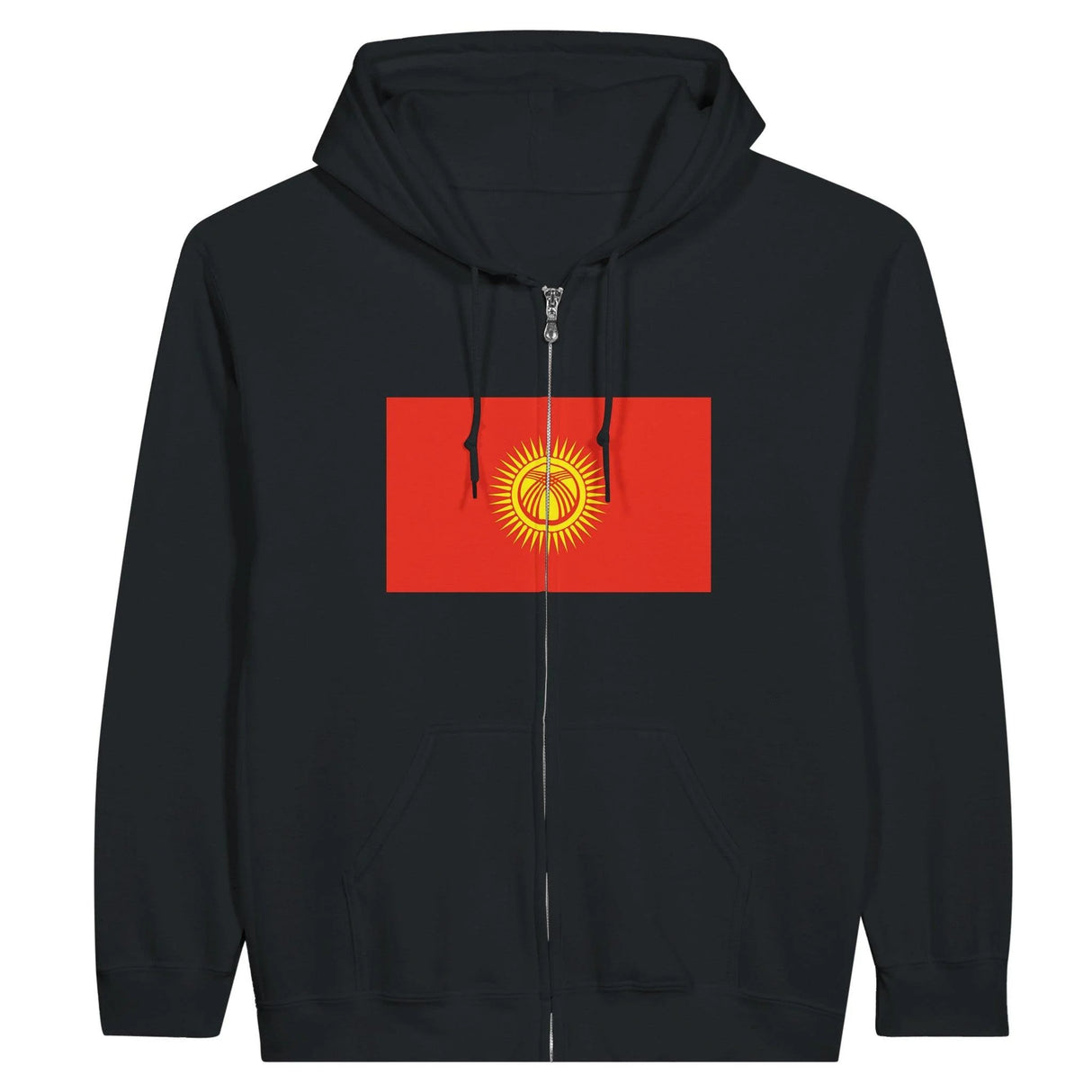 Sweat à capuche kirghizistan coton mélangé fermeture éclair